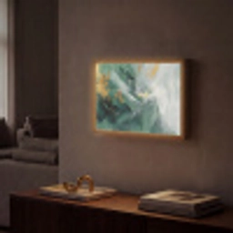 Groen - Modern - Marmer - Abstract Light Box met batterij (Wandlamp) middel -sfeer1
