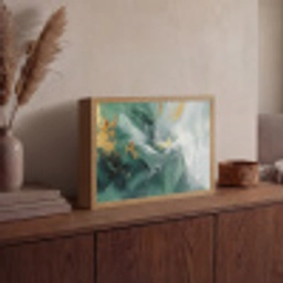 Groen - Modern - Marmer - Abstract Light Box met batterij (Wandlamp) middel -sfeer2