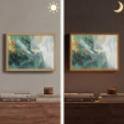Groen - Modern - Marmer - Abstract Light Box met batterij (Wandlamp) middel -sfeer3