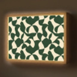 Groen - Organische vlakken - Crème Light Box met batterij (Wandlamp) middel 907 -z3d_website