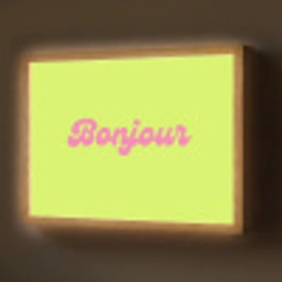 Groen - Roze bonjour - Retro Light Box met batterij (Wandlamp) middel -z3d_website