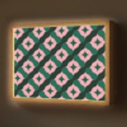 Groen - Roze - Retro - Sterren Light Box met batterij (Wandlamp) middel 907 -z3d_website