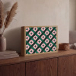 Groen - Roze - Retro - Sterren Light Box met batterij (Wandlamp) middel 907 -sfeer2