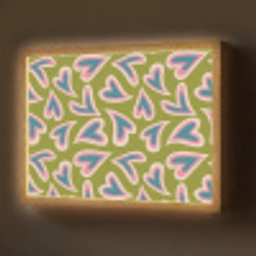 Groen - Retro - Hartjes - Patroon Light Box met batterij (Wandlamp) middel 907 -z3d_website