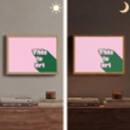 Groen - Teskt - This is art - Roze Light Box met batterij (Wandlamp) middel -sfeer3