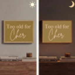 Groen - Too old for cher - Roze Light Box met batterij (Wandlamp) middel -sfeer3