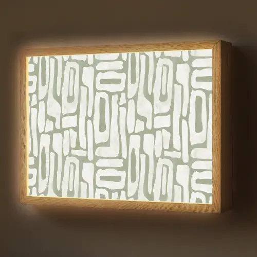 Groen - Wit - Kronkelen Light Box met batterij (Wandlamp) middel 907 -z3d_website