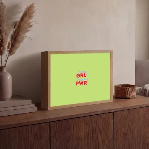 Grl pwr - Groen - Rood - 3D Light Box met batterij (Wandlamp) middel -sfeer2