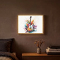 Gitaar - Graffiti - Muziek - Wit Light Box met batterij (Wandlamp) middel -sfeer4