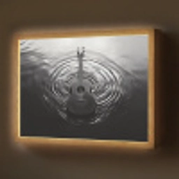 Gitaar - Hout - Water Light Box met batterij (Wandlamp) middel -z3d_website