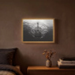 Gitaar - Hout - Water Light Box met batterij (Wandlamp) middel -sfeer4