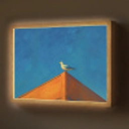 Meeuw - Gebouw - Lucht - Geschilderd Light Box met batterij (Wandlamp) middel -z3d_website