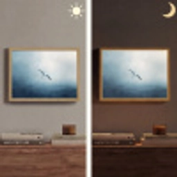 Meeuw - Wit - Zee - Mistig Light Box met batterij (Wandlamp) middel -sfeer3