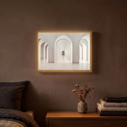 Hal - Bogen - Symmetrisch - Modern Light Box met batterij (Wandlamp) middel -sfeer4