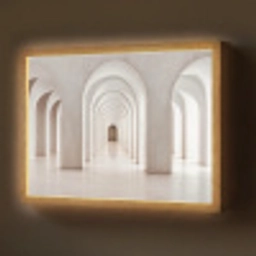 Hal - Bogen - Symmetrisch - Modern Light Box met batterij (Wandlamp) middel -z3d_website