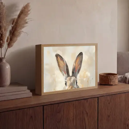 Haas - Oren - Bruin Light Box met batterij (Wandlamp) middel -sfeer2