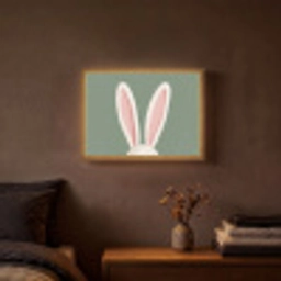 Hazen - Oren - Roze Light Box met batterij (Wandlamp) middel -sfeer4