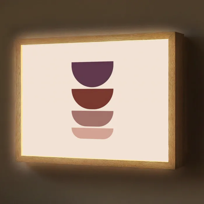Harmonieus - Symmetrisch - Rood Light Box met batterij (Wandlamp) middel -z3d_website