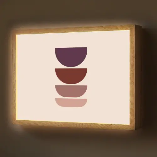 Harmonieus - Symmetrisch - Rood Light Box met batterij (Wandlamp) middel -z3d_website