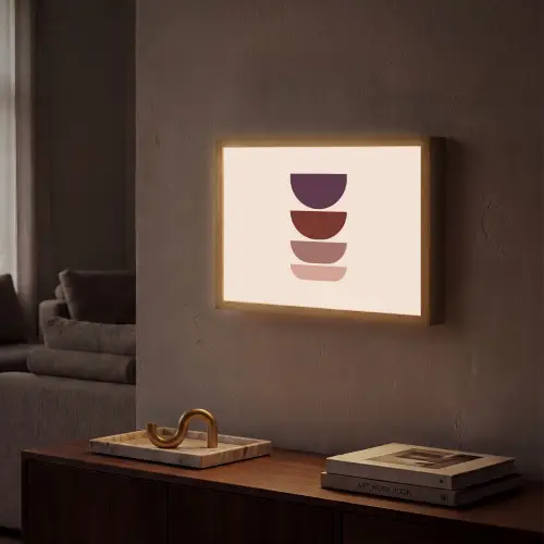 Harmonieus - Symmetrisch - Rood Light Box met batterij (Wandlamp) middel -sfeer1