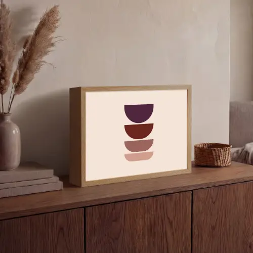 Harmonieus - Symmetrisch - Rood Light Box met batterij (Wandlamp) middel -sfeer2