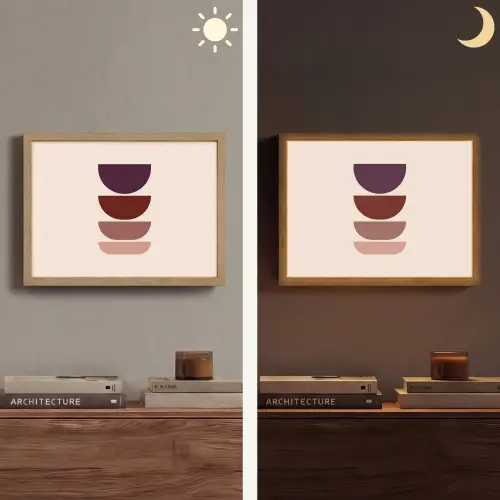 Harmonieus - Symmetrisch - Rood Light Box met batterij (Wandlamp) middel -sfeer3