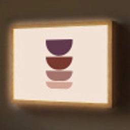 Harmonieus - Symmetrisch - Rood Light Box met batterij (Wandlamp) middel -z3d_website