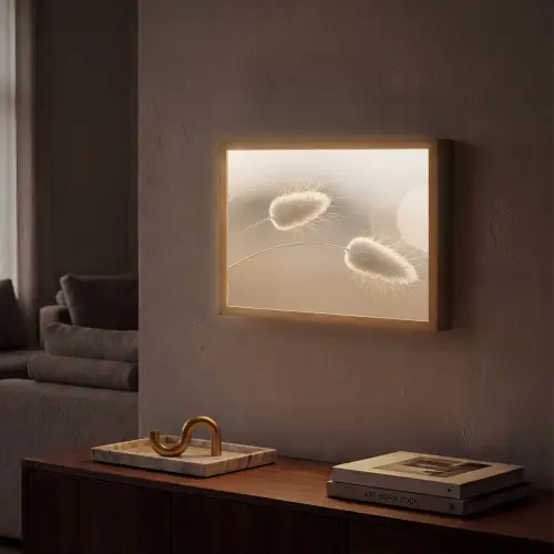 Hazestaartgras - Graanharen - Zonlicht Light Box met batterij (Wandlamp) middel -sfeer1