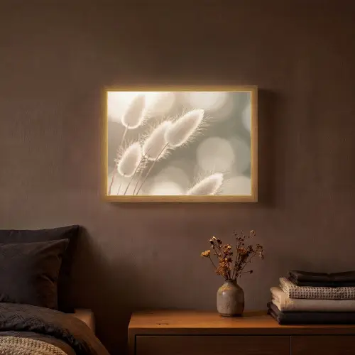 Hazestaartgras - Wit - Zonlicht Light Box met batterij (Wandlamp) middel -sfeer4