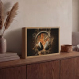 Koptelefoon - Bruin - Dynamische penseelstreken Light Box met batterij (Wandlamp) middel -sfeer2