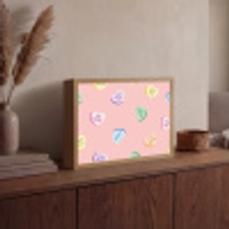 Hart - Snoep - Pastel - Tekst Light Box met batterij (Wandlamp) middel -sfeer2