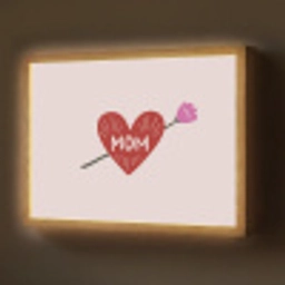 Hart - Rood - Bloem - Moeder Light Box met batterij (Wandlamp) middel -z3d_website
