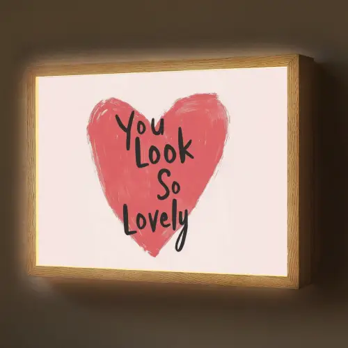 Hart - Rood - Valentijn Light Box met batterij (Wandlamp) middel -z3d_website