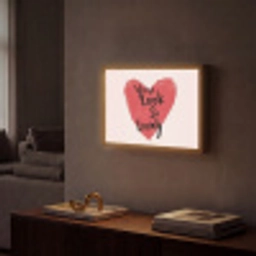 Hart - Rood - Valentijn Light Box met batterij (Wandlamp) middel -sfeer1