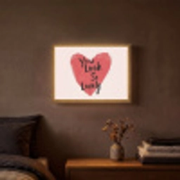 Hart - Rood - Valentijn Light Box met batterij (Wandlamp) middel -sfeer4