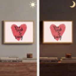 Hart - Rood - Valentijn Light Box met batterij (Wandlamp) middel -sfeer3