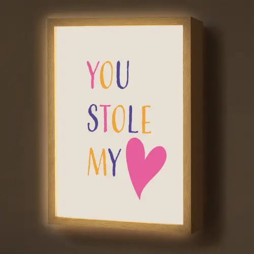 Hart - Valentijn - Tekst Light Box met batterij (Wandlamp) middel -z3d_website