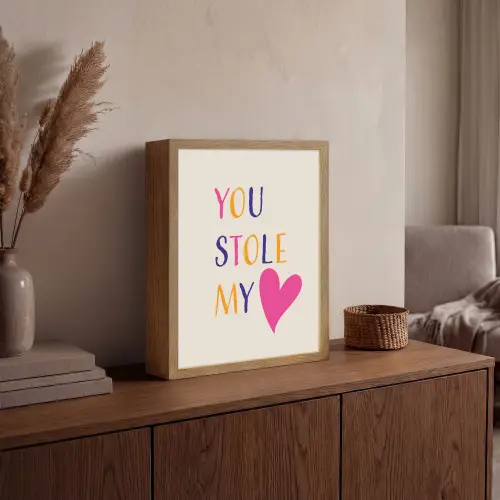 Hart - Valentijn - Tekst Light Box met batterij (Wandlamp) middel -sfeer2