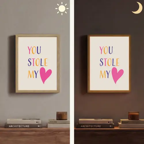 Hart - Valentijn - Tekst Light Box met batterij (Wandlamp) middel -sfeer3