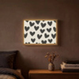 Hartjes - Zwart - Beige Light Box met batterij (Wandlamp) middel -sfeer4