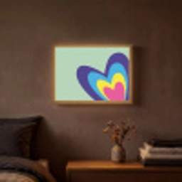 Hartjes - Kleurrijk - Valentijn Light Box met batterij (Wandlamp) middel -sfeer4