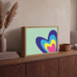 Hartjes - Kleurrijk - Valentijn Light Box met batterij (Wandlamp) middel -sfeer2