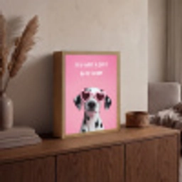 Hartjes - Hond - Valentijn - Roze Light Box met batterij (Wandlamp) middel -sfeer2