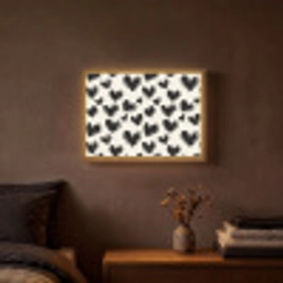 Hartjes - Patroon - Zwart Light Box met batterij (Wandlamp) middel 907 -sfeer4