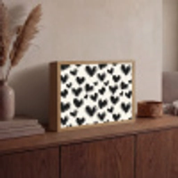 Hartjes - Patroon - Zwart Light Box met batterij (Wandlamp) middel 907 -sfeer2