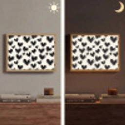 Hartjes - Patroon - Zwart Light Box met batterij (Wandlamp) middel 907 -sfeer3