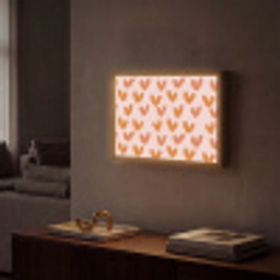 Hartjes - Getekend - Oranje Light Box met batterij (Wandlamp) middel 907 -sfeer1