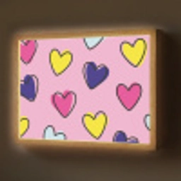 Hartjes - Valentijn - Patroon - Kleurrijk Light Box met batterij (Wandlamp) middel -z3d_website