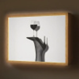 Hak - Wijn - Minimalistisch - Zwart Light Box met batterij (Wandlamp) middel -z3d_website