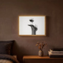 Hak - Wijn - Minimalistisch - Zwart Light Box met batterij (Wandlamp) middel -sfeer4